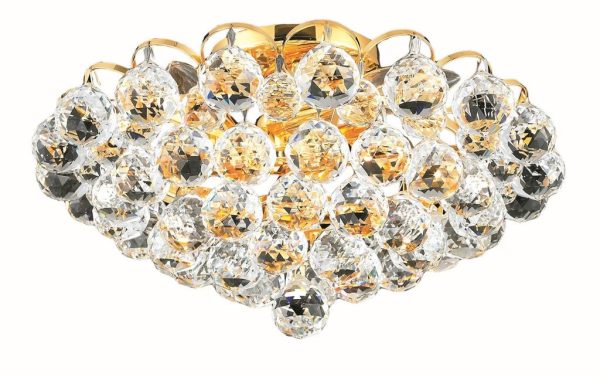 Valentina 4 Lights Traditional Flush Mount Gold (Royal Cut Crystal)