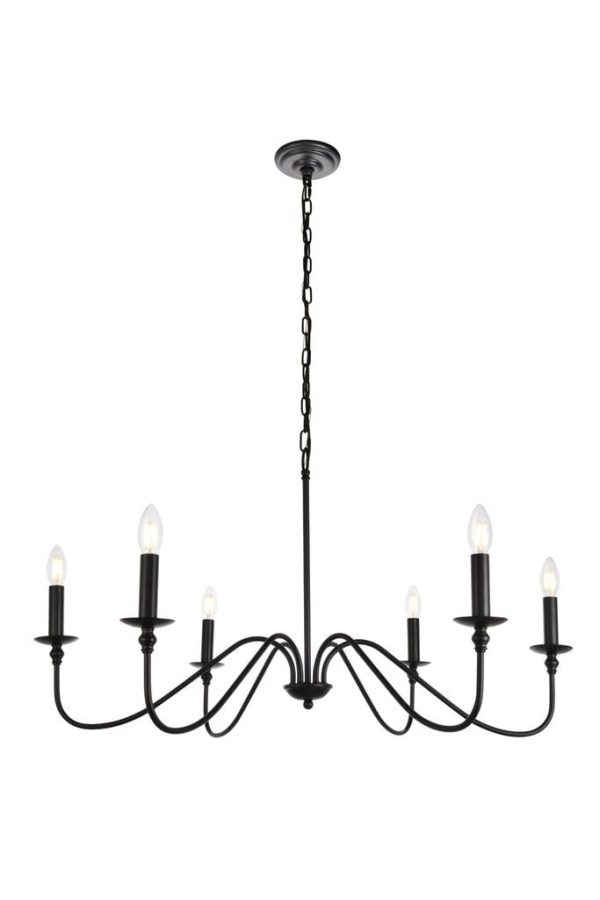 Rohan 6 Lights Transitional Chandelier Matte Black